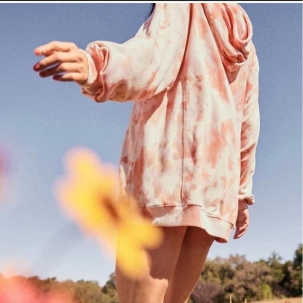 Aerie Hoodie‎ Xxs Oversized Tie Dye Nwt Orange Pink